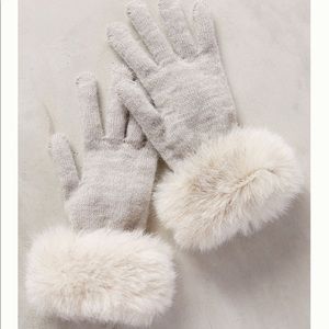 Anthropologie faux fur cuff gloves